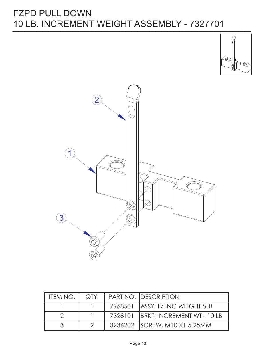 Fzpd pull down | Life Fitness FZPD User Manual | Page 13 / 17