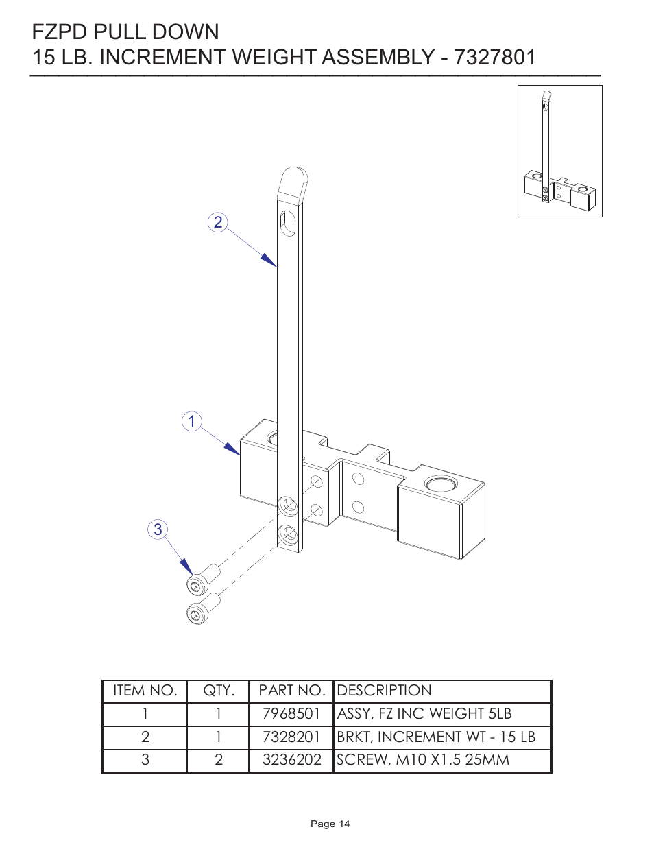 Fzpd pull down | Life Fitness FZPD User Manual | Page 14 / 17