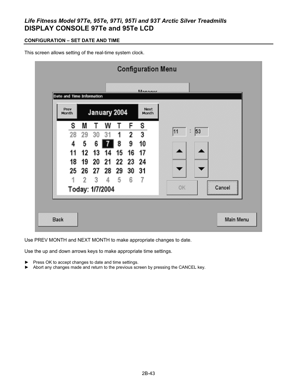 Display console 97te and 95te lcd | Life Fitness 93T User Manual | Page 110 / 190