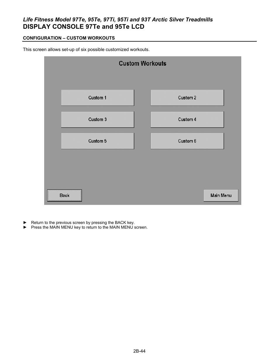 Display console 97te and 95te lcd | Life Fitness 93T User Manual | Page 111 / 190