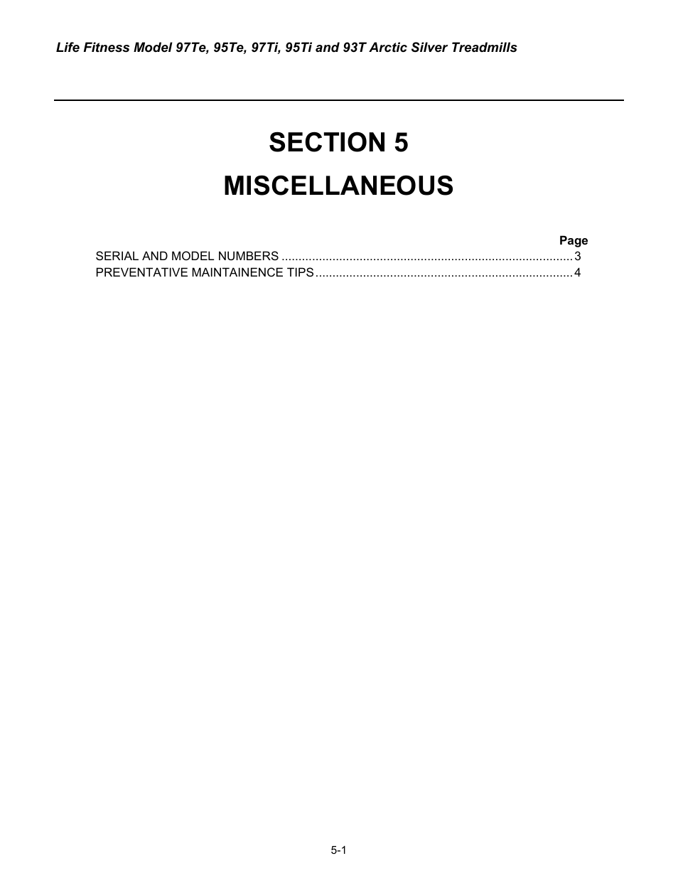 Miscellaneous | Life Fitness 93T User Manual | Page 186 / 190