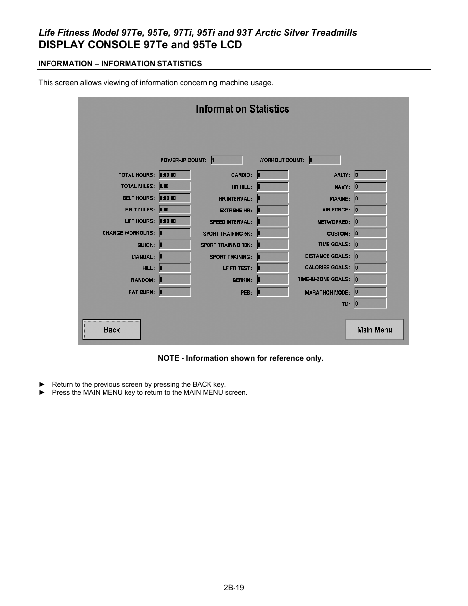 Display console 97te and 95te lcd | Life Fitness 93T User Manual | Page 86 / 190