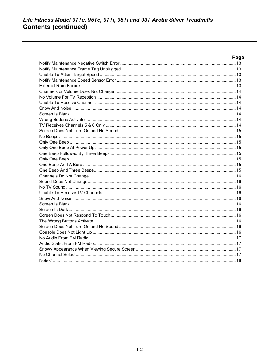 Contents (continued) | Life Fitness 93T User Manual | Page 9 / 190