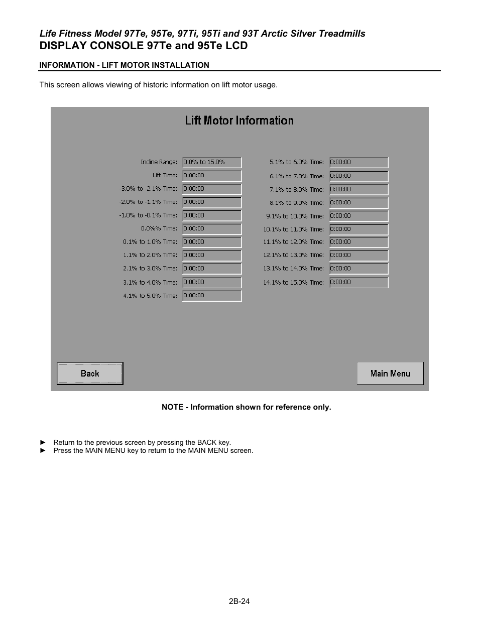 Display console 97te and 95te lcd | Life Fitness 93T User Manual | Page 91 / 190