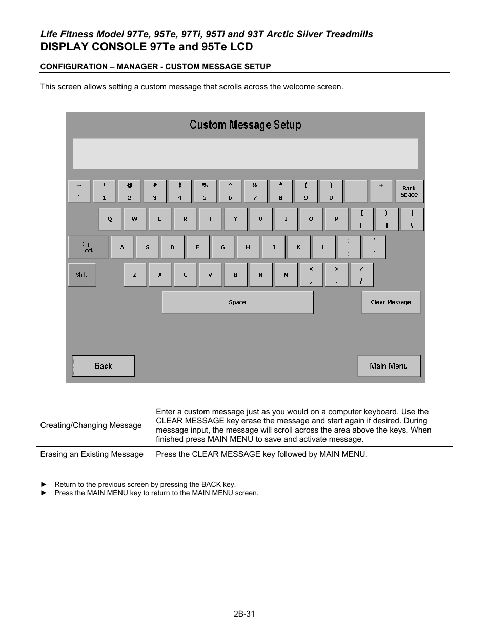 Display console 97te and 95te lcd | Life Fitness 93T User Manual | Page 98 / 190