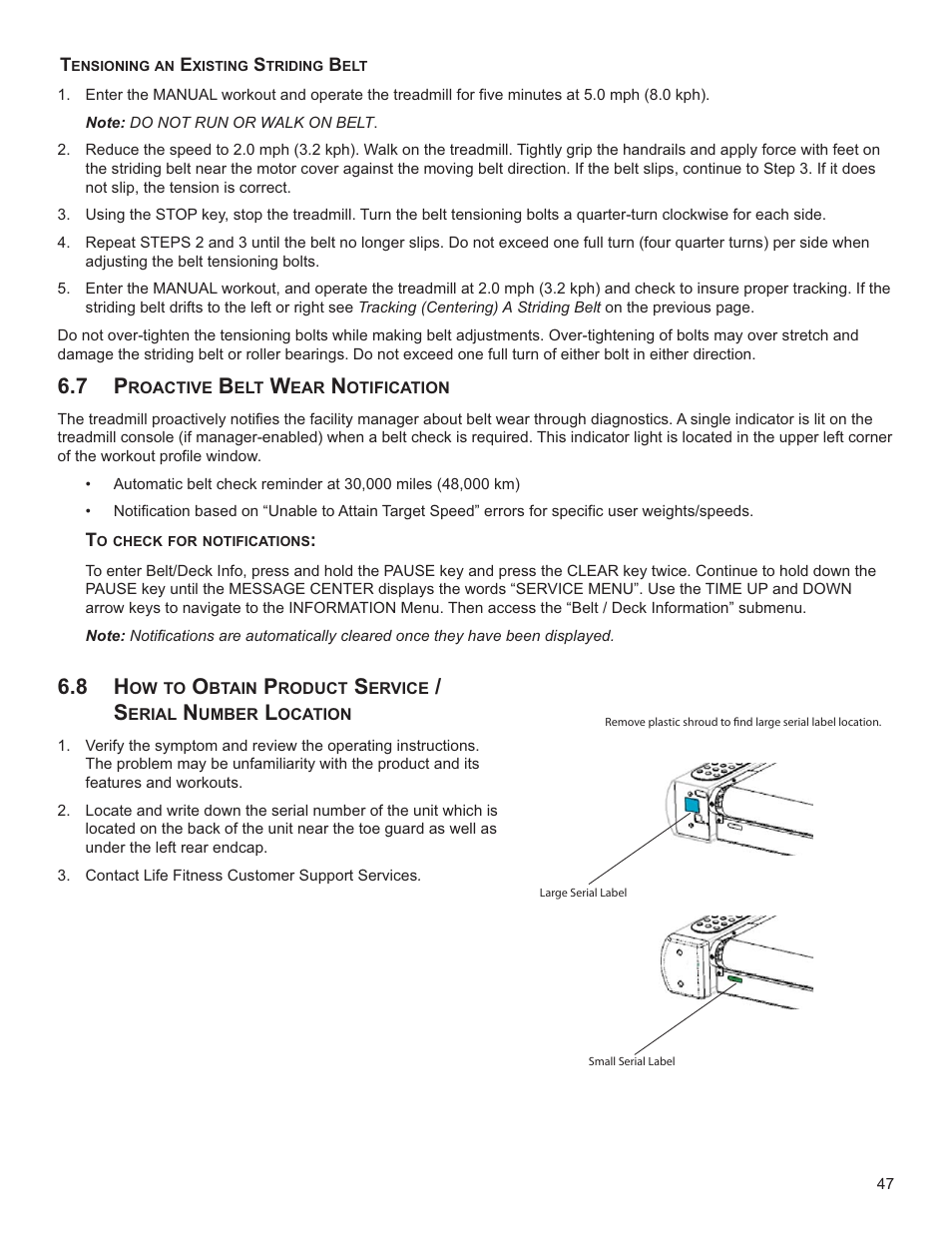 Life Fitness Club Series Treadmill User Manual | Page 48 / 50