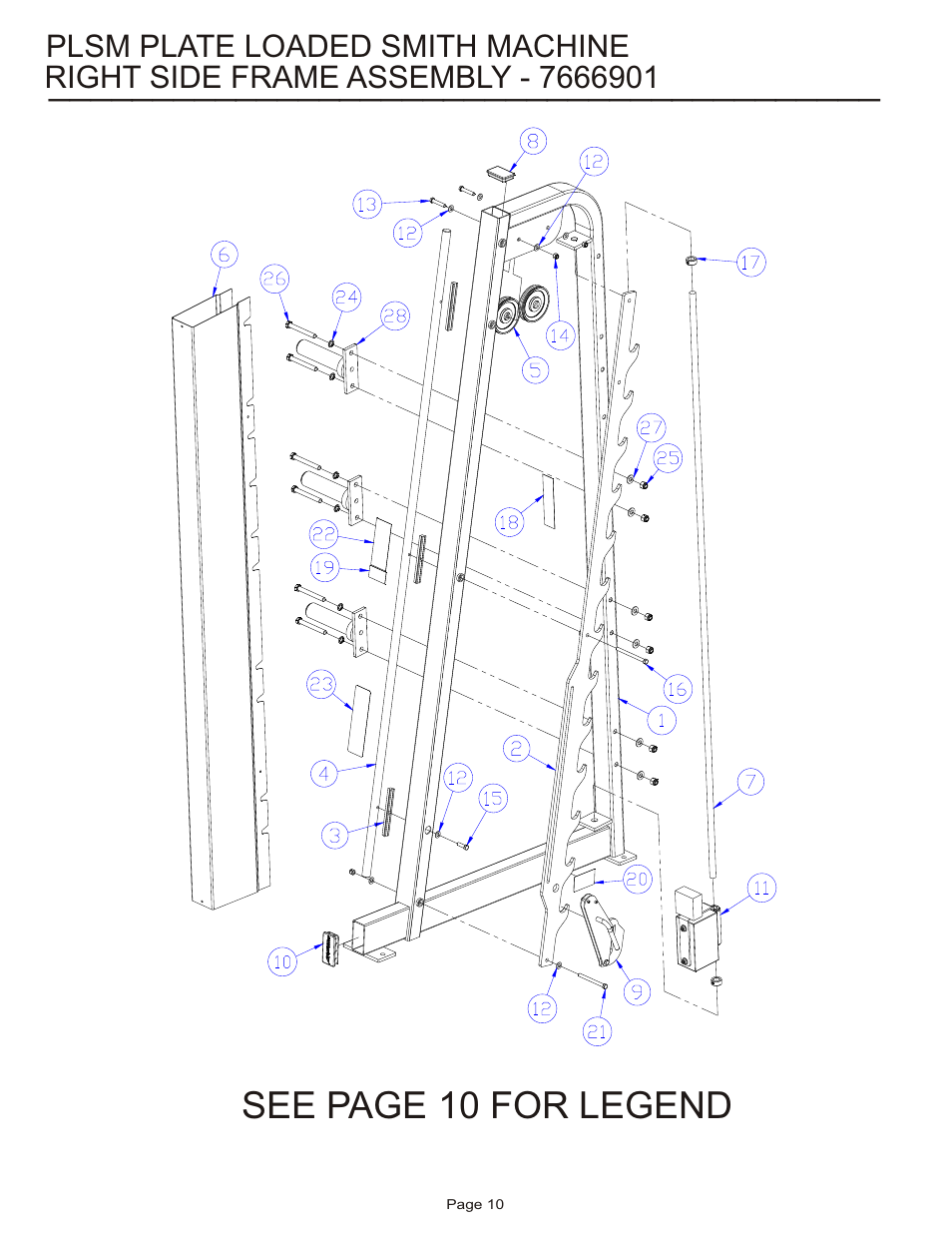 See page 10 for legend | Life Fitness PLSM User Manual | Page 10 / 16