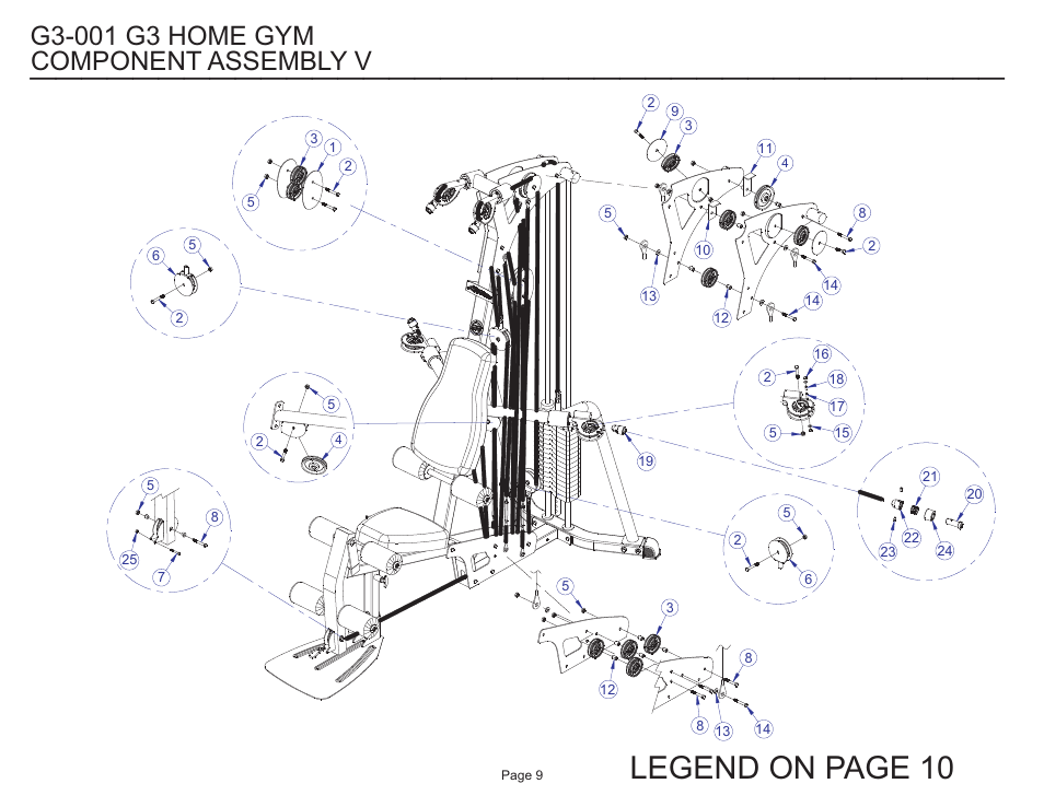 Legend on page 10 | Life Fitness G3-001 User Manual | Page 9 / 19