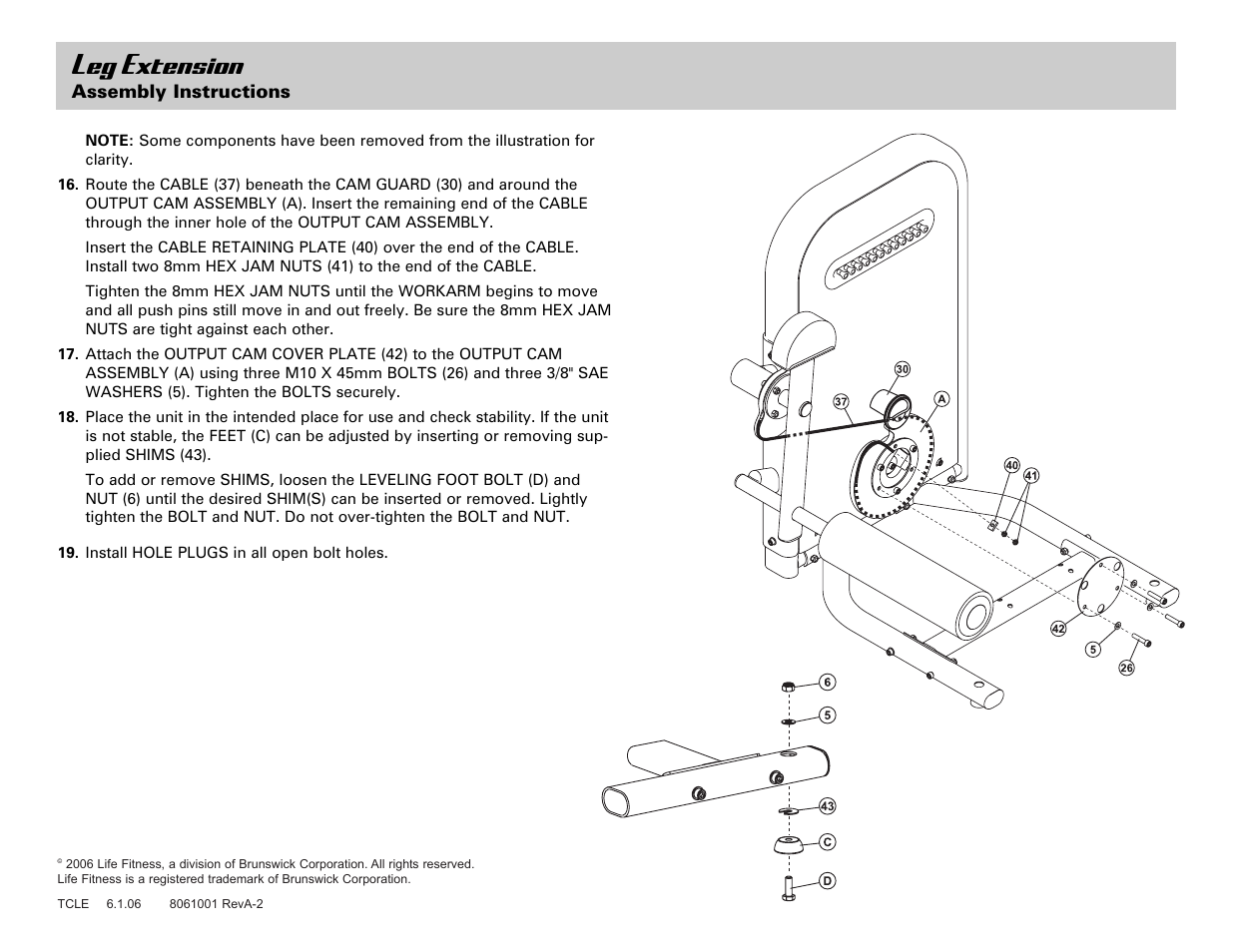 Leg extension | Life Fitness Leg Extension User Manual | Page 8 / 8