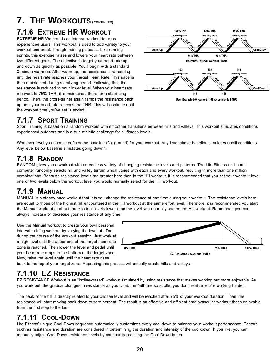 Hr w, 10 ez r, 11 c | Orkouts | Life Fitness Elliptical X5i User Manual | Page 20 / 28