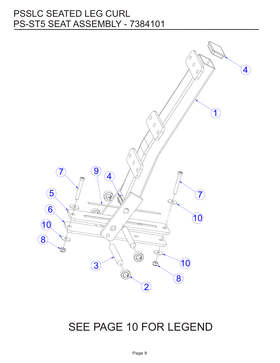 See page 10 for legend | Life Fitness Pro 2 Series PSSLC User Manual | Page 9 / 16