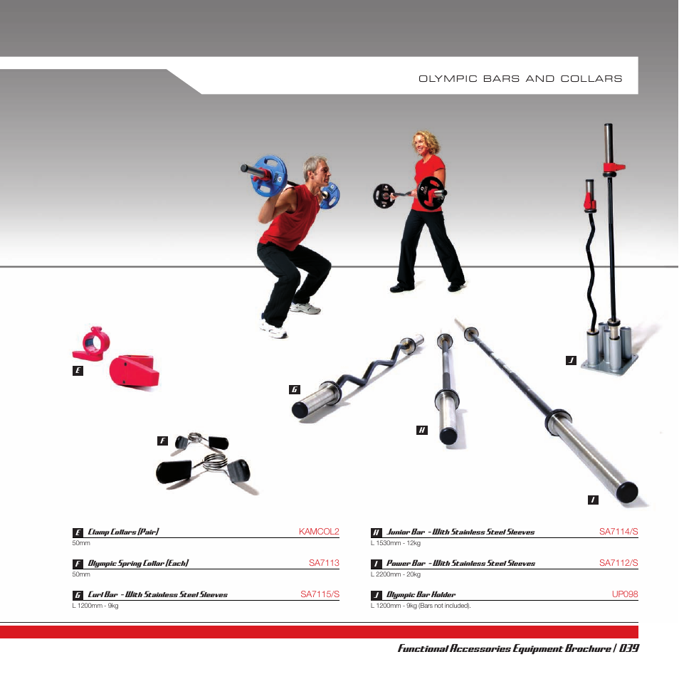 Functional accessories equipment brochure | 039 | Life Fitness V2 User Manual | Page 39 / 68