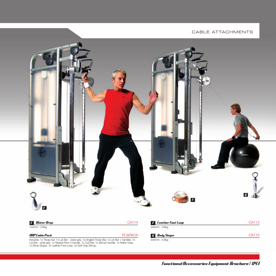 Functional accessories equipment brochure | 043 | Life Fitness V2 User Manual | Page 43 / 68