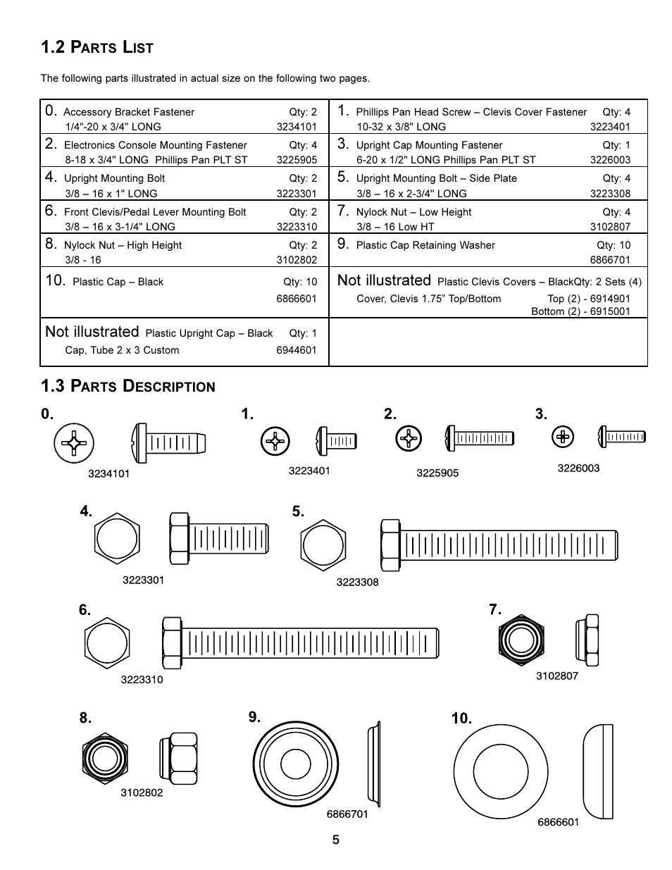 Not illustrated | Life Fitness X Series User Manual | Page 9 / 14
