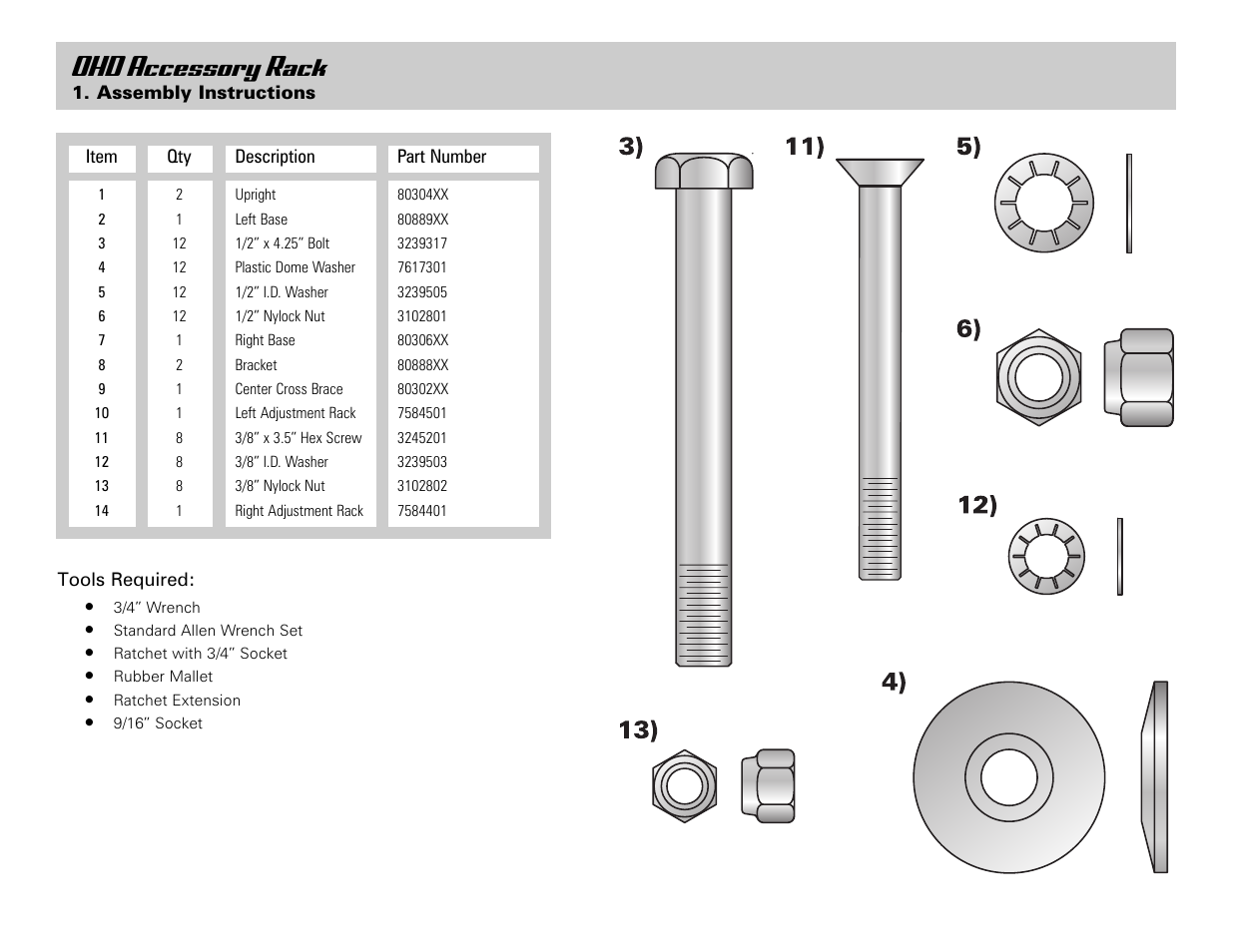 Ohd accessory rack | Life Fitness Olympic Heavy Duty User Manual | Page 2 / 8