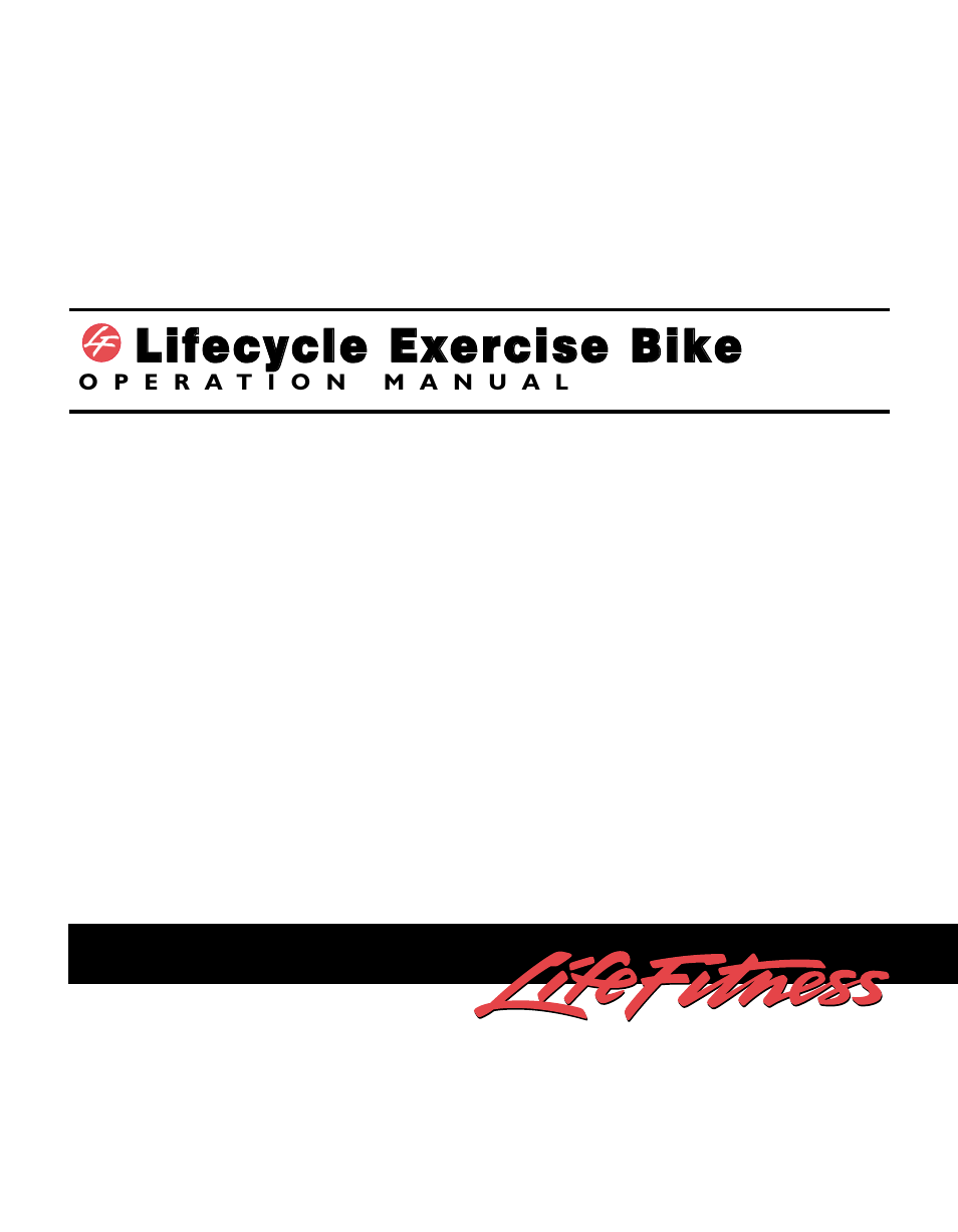 Life Fitness Lifestyle Exercise Bike LC8500 User Manual | 33 pages