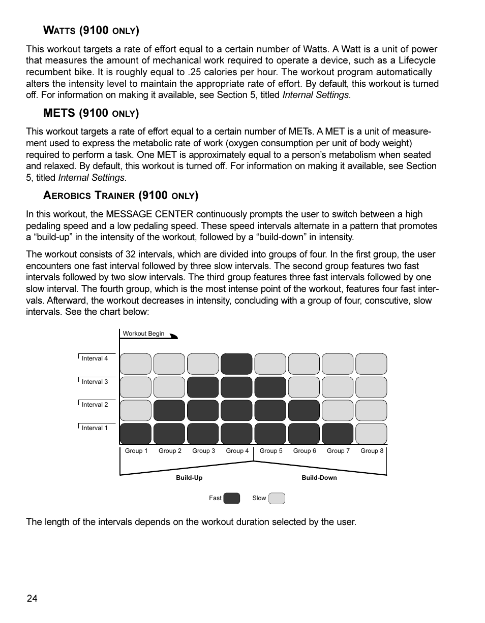 Mets (9100 | Life Fitness Lifestyle Exercise Bike LC8500 User Manual | Page 25 / 33