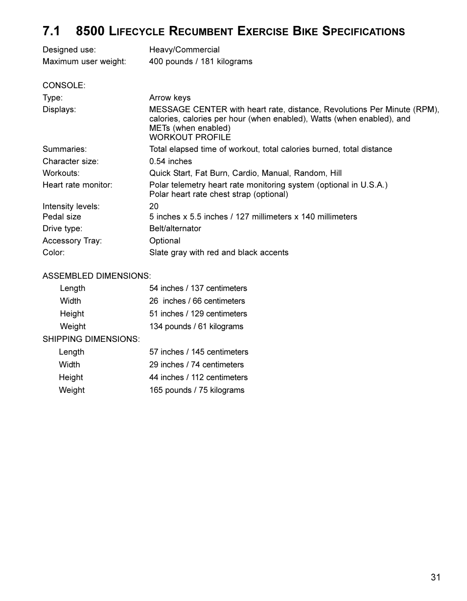 Life Fitness Lifestyle Exercise Bike LC8500 User Manual | Page 32 / 33