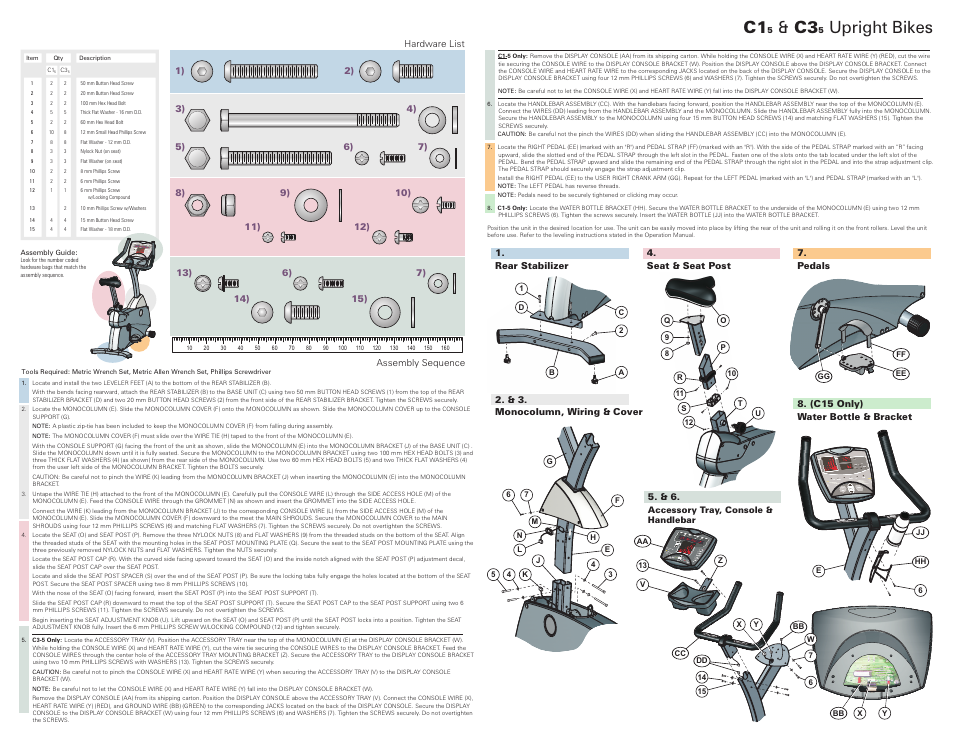 Life Fitness C15 User Manual | 2 pages