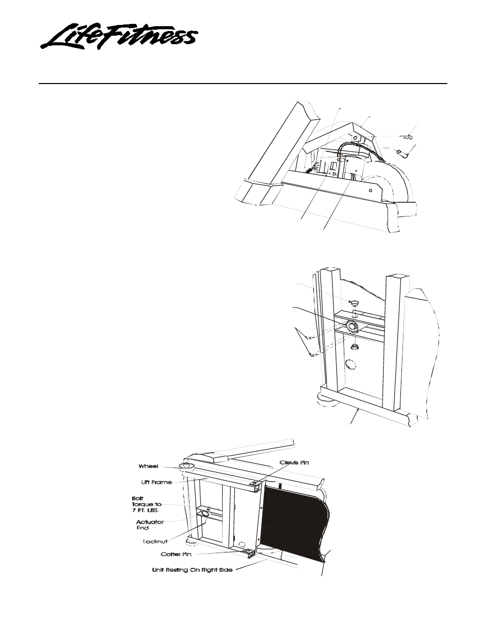 Life Fitness Lift Actuator and Lift Frame 9000 Treadmills User Manual | 1 page
