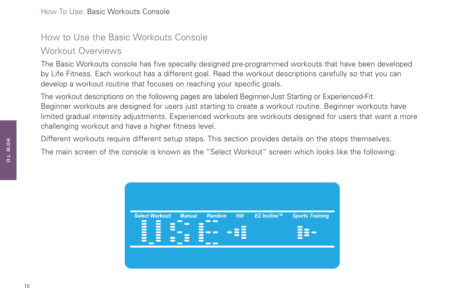 Life Fitness Basic Workouts Console FPO User Manual | Page 16 / 35