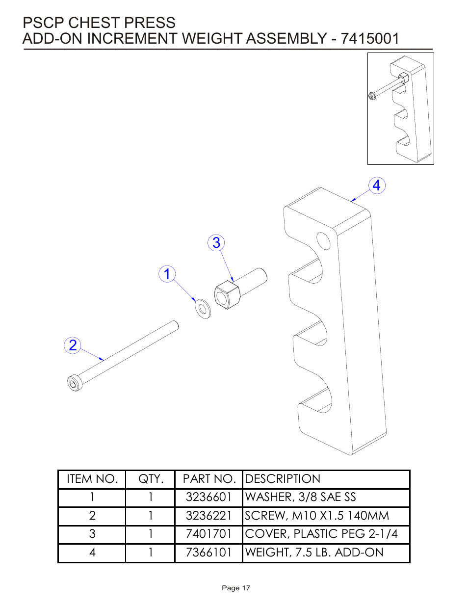 Pscp chest press | Life Fitness Pro 2 Series PSCP User Manual | Page 17 / 19