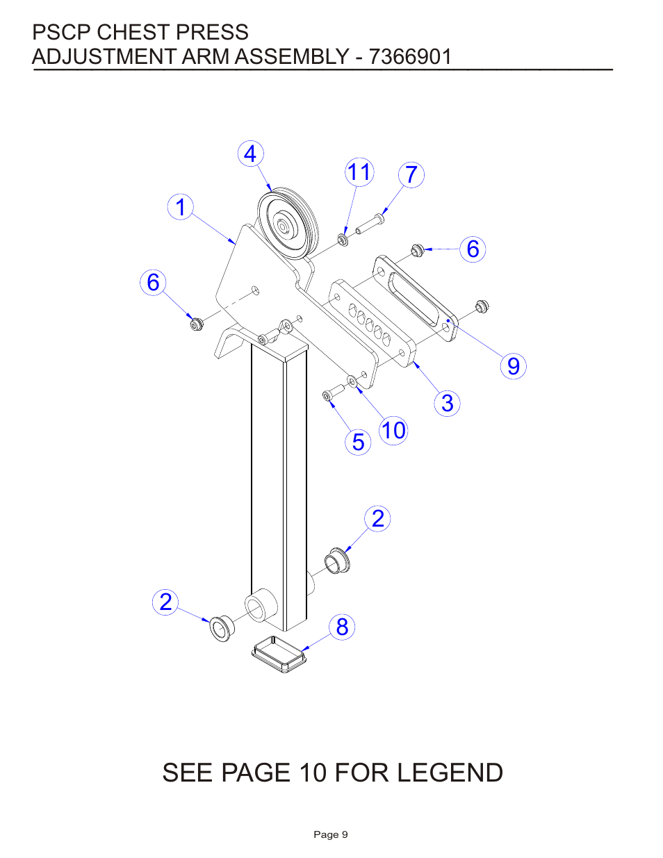 See page 10 for legend | Life Fitness Pro 2 Series PSCP User Manual | Page 9 / 19