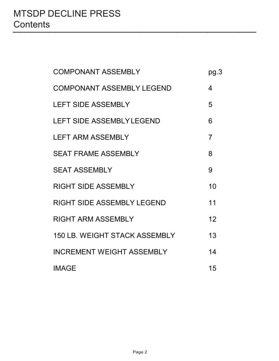 Life Fitness MTSDP User Manual | Page 2 / 15
