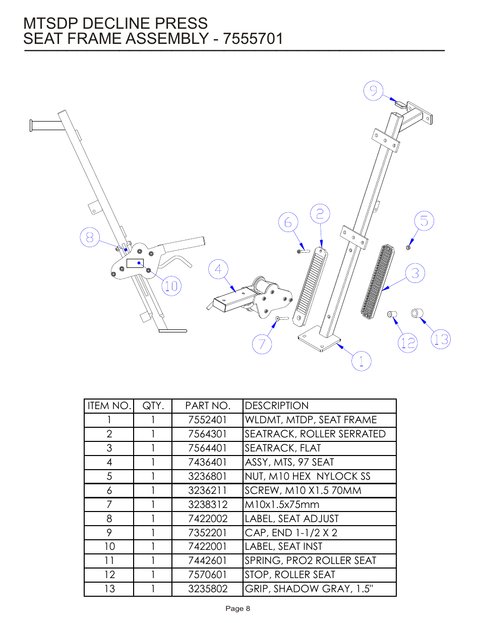 Mtsdp decline press | Life Fitness MTSDP User Manual | Page 8 / 15