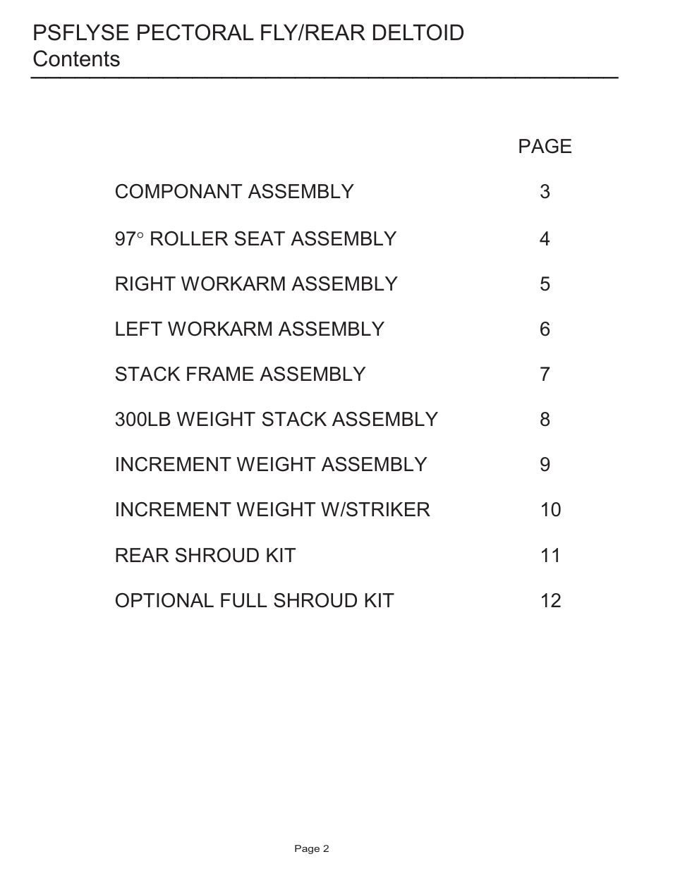 Life Fitness Pro 2 Series PSFLYSE User Manual | Page 2 / 12