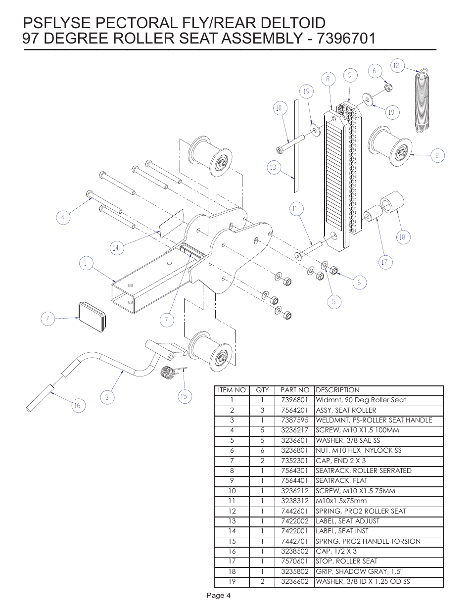 Psflyse pectoral fly/rear deltoid | Life Fitness Pro 2 Series PSFLYSE User Manual | Page 4 / 12