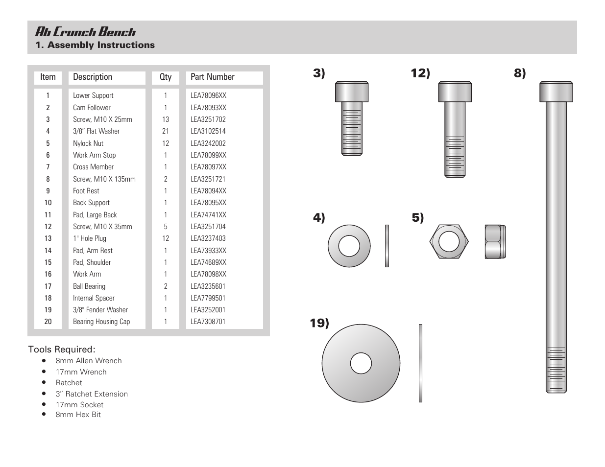 Ab crunch bench | Life Fitness Ab Crunch Bench User Manual | Page 2 / 12