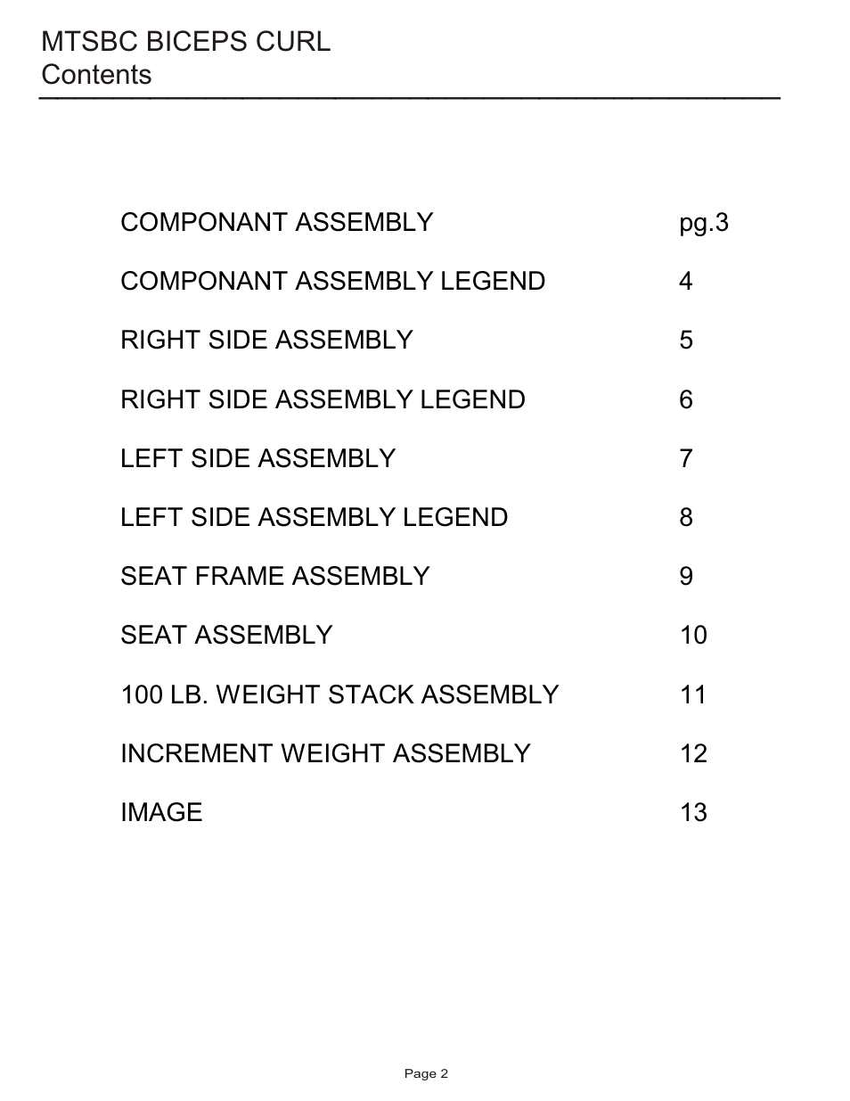 Life Fitness MTSBC User Manual | Page 2 / 13