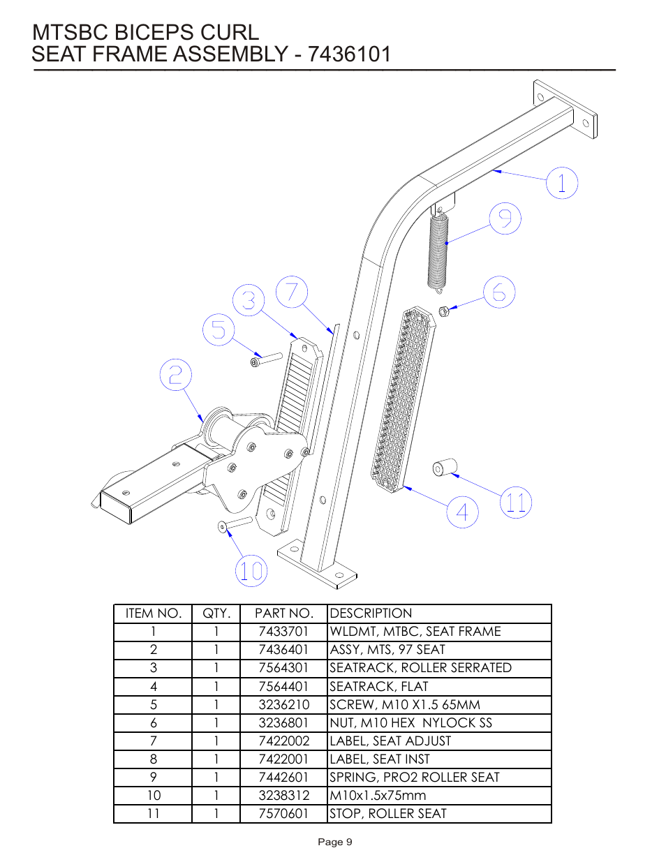 Life Fitness MTSBC User Manual | Page 9 / 13