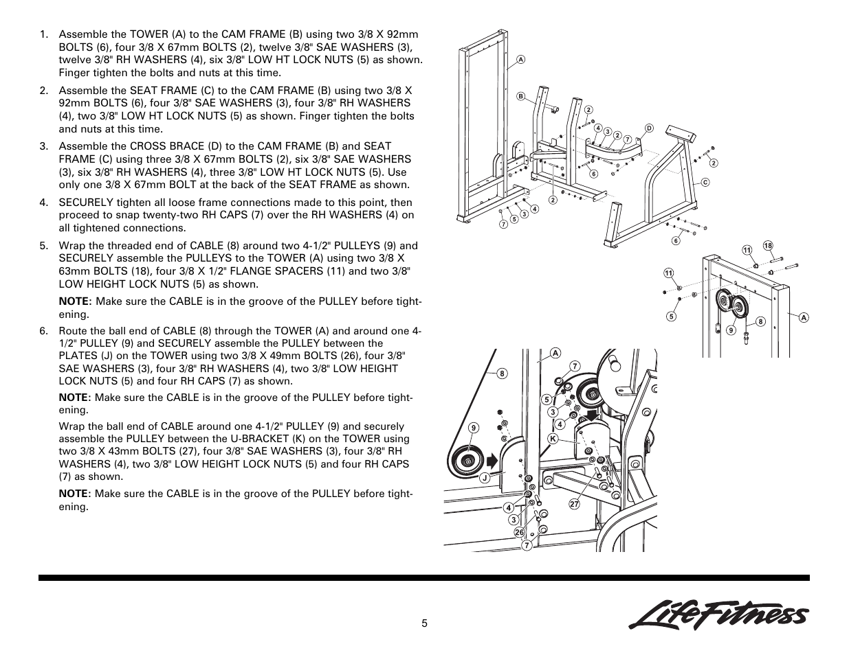 Life Fitness Ab/Back Machine User Manual | Page 5 / 16