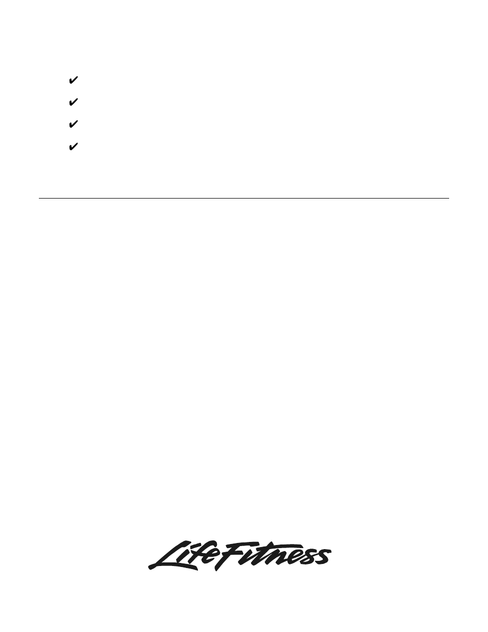 Pre-operation checklist | Life Fitness LC85R User Manual | Page 8 / 8
