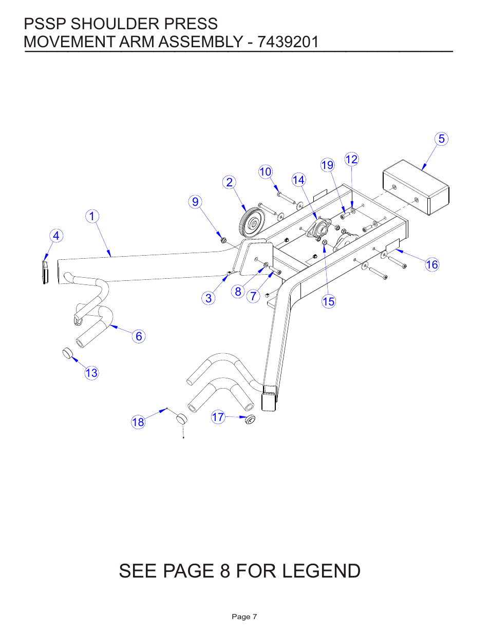 See page 8 for legend, Pssp shoulder press | Life Fitness Pro 2 Series User Manual | Page 7 / 15