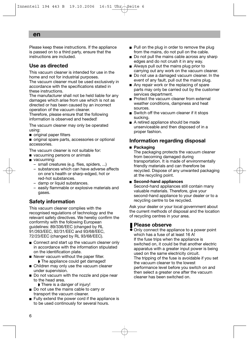 De en | Bosch BSN1 User Manual | Page 11 / 95