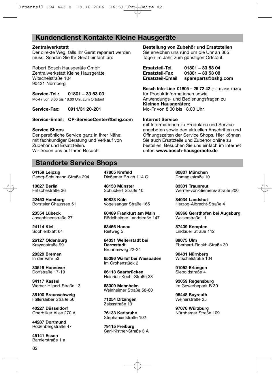 Service | Bosch BSN1 User Manual | Page 87 / 95