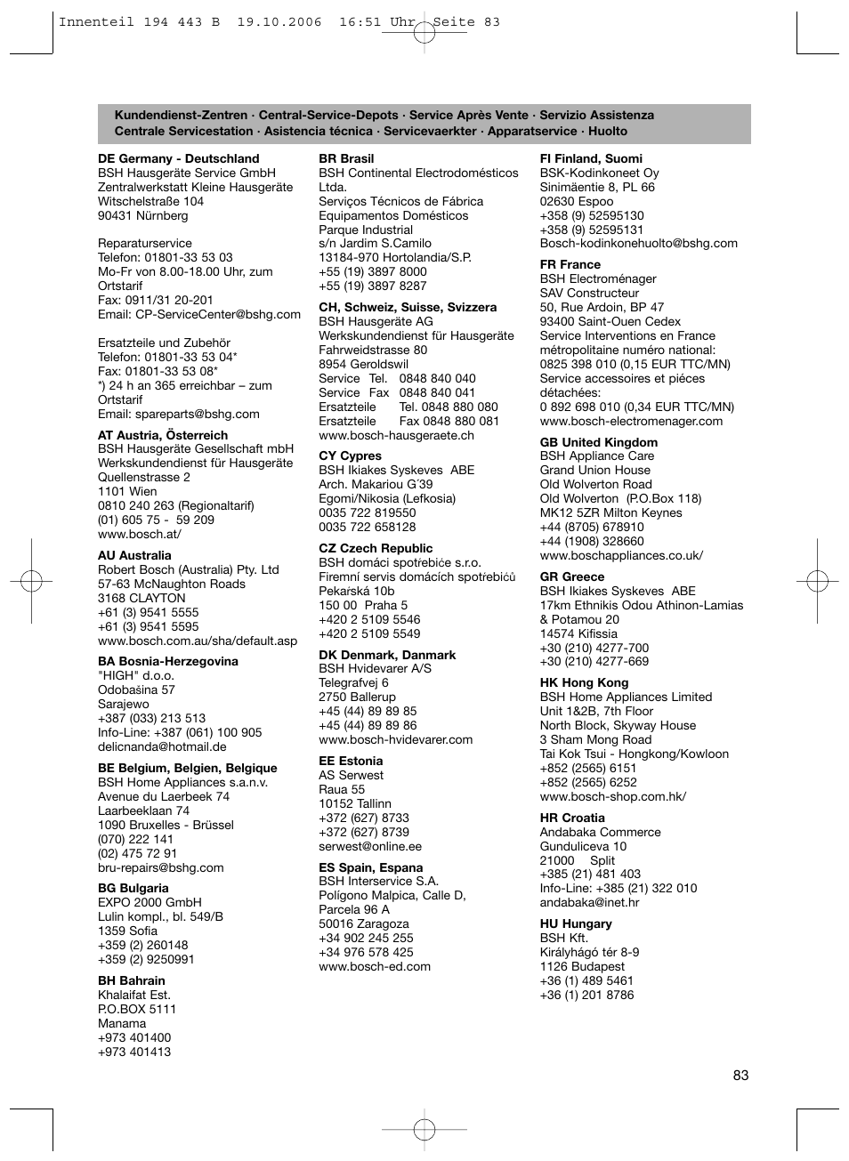 Bosch BSN1 User Manual | Page 88 / 95