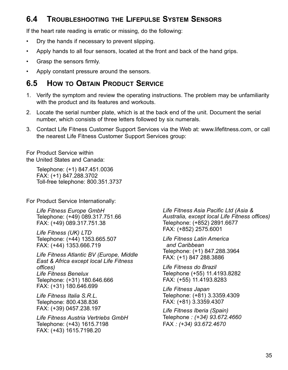 Life Fitness M051-00K62-A107 User Manual | Page 36 / 37