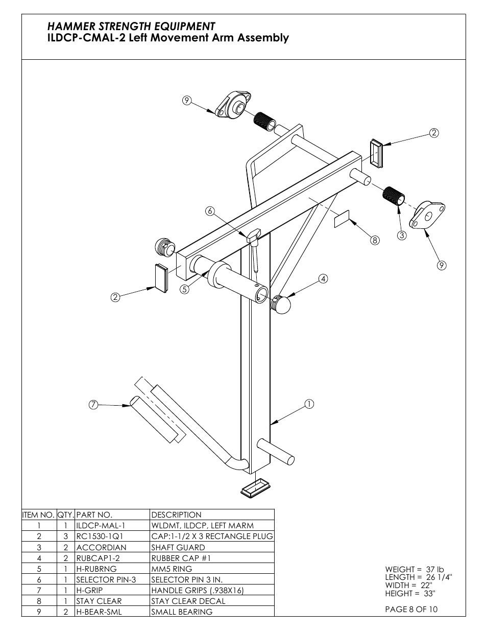 Life Fitness ILDCP-C03 User Manual | Page 8 / 10
