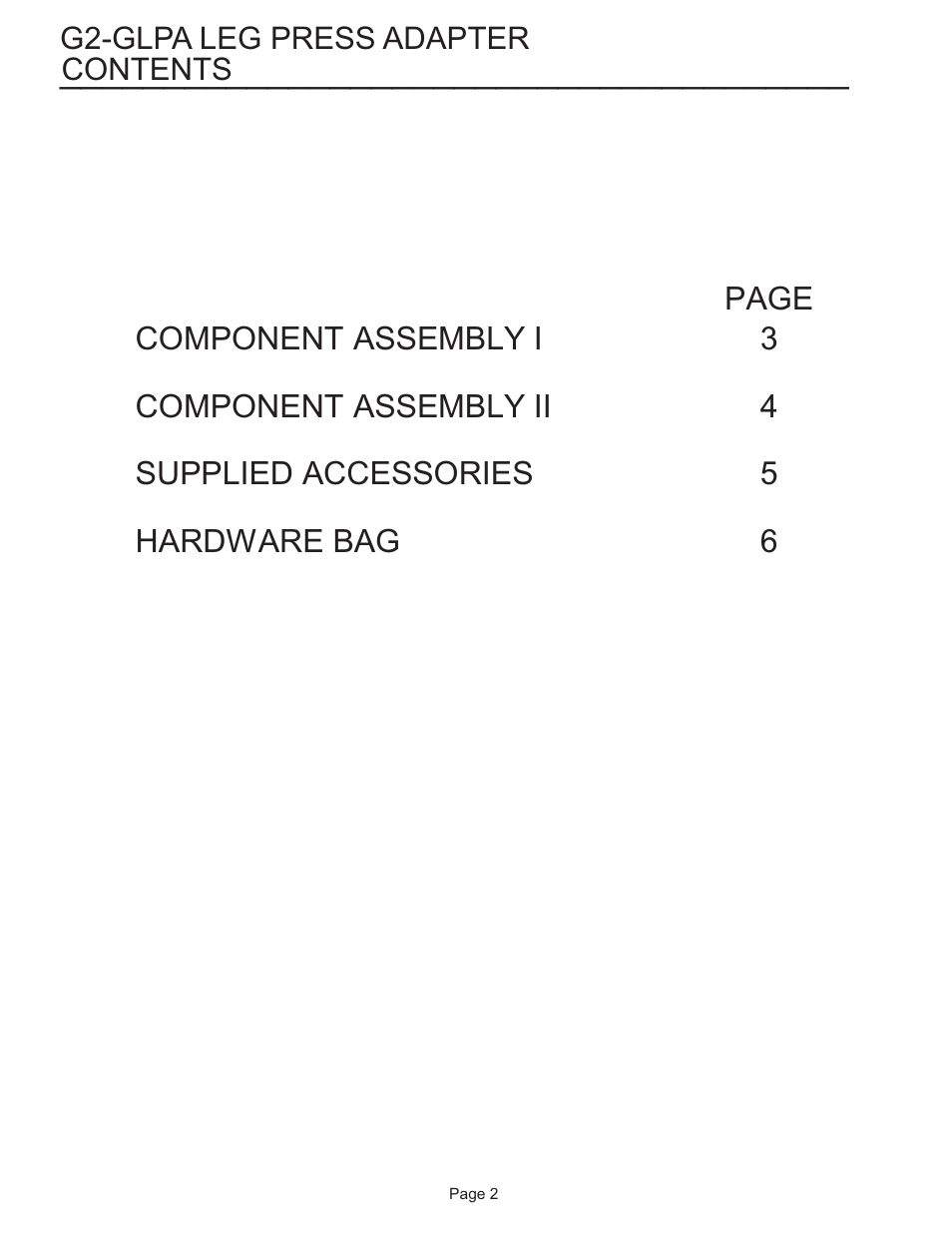 Life Fitness G2-GLPA-001 User Manual | Page 2 / 6