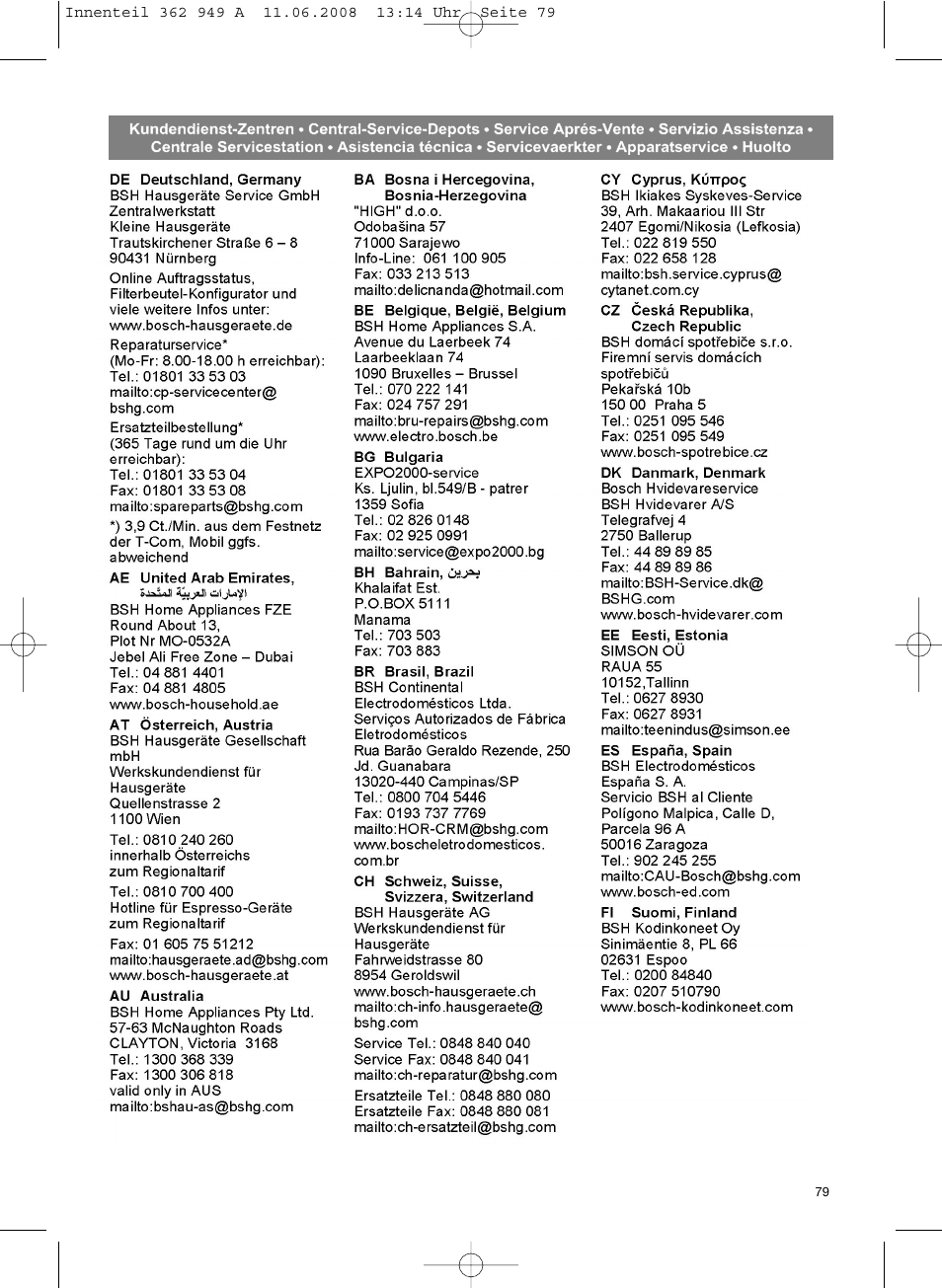 Bosch BSGL 2MOVE2 User Manual | Page 81 / 90