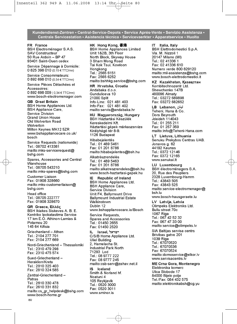 Bosch BSGL 2MOVE2 User Manual | Page 82 / 90