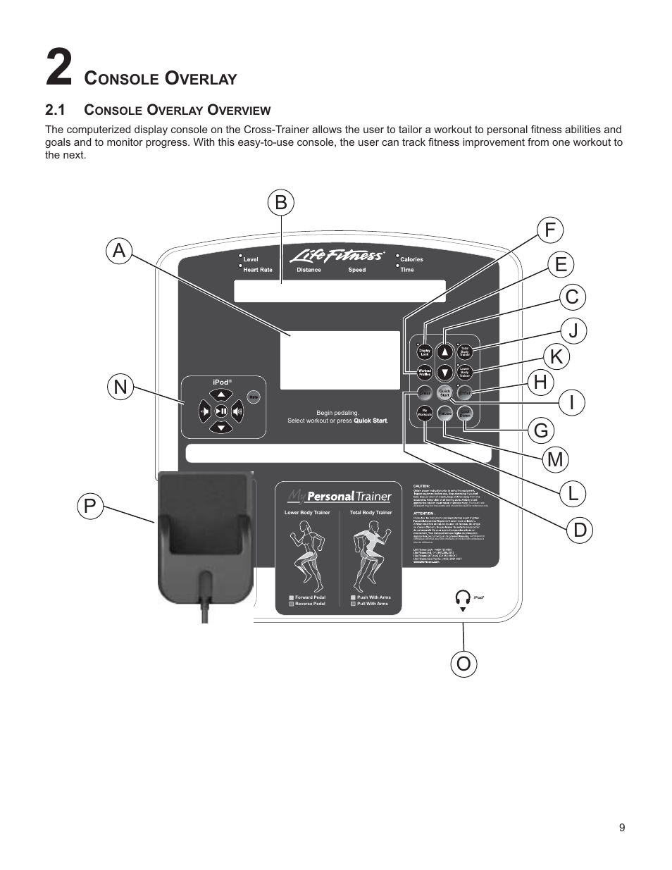 Onsole, Verlay | Life Fitness INTEGRITY SERIES M051-00K61-A137 User Manual | Page 10 / 43