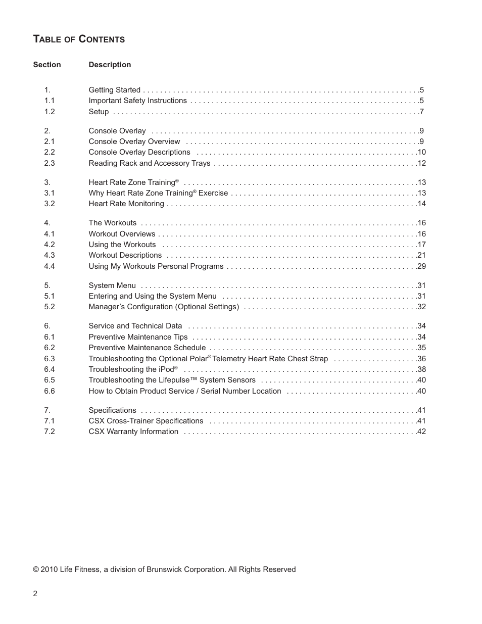 Life Fitness INTEGRITY SERIES M051-00K61-A137 User Manual | Page 3 / 43