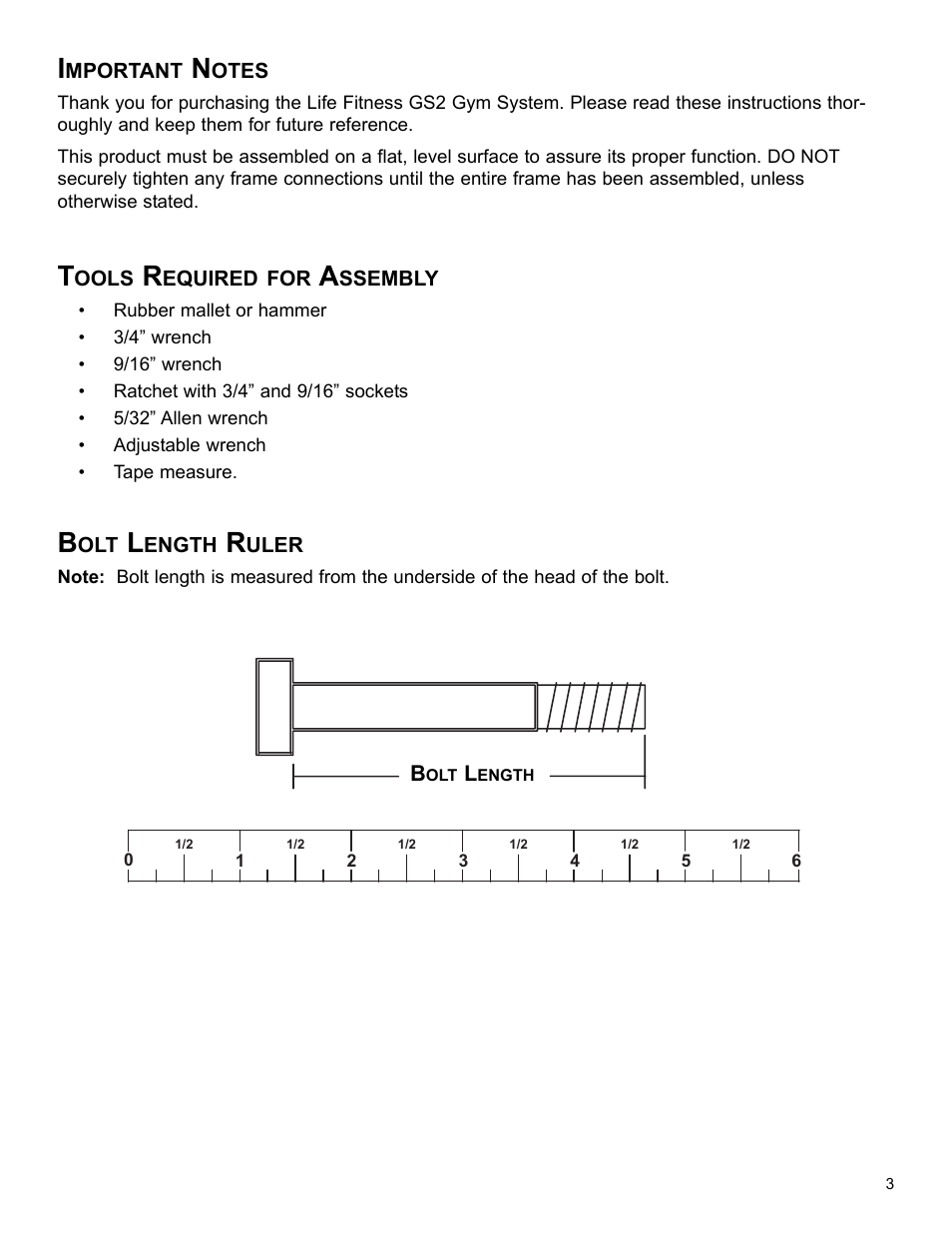 Life Fitness GS2 User Manual | Page 3 / 24