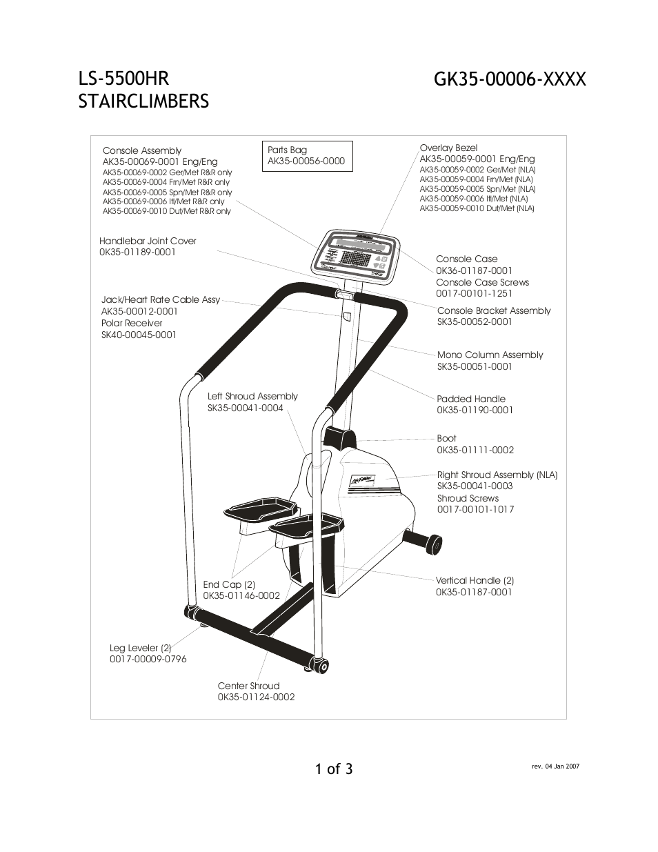 Life Fitness LS-5500HR User Manual | 3 pages