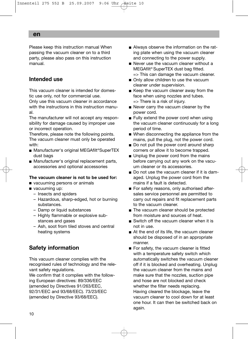 Intended use, Safety information | Bosch BSG8PRO1 User Manual | Page 15 / 157